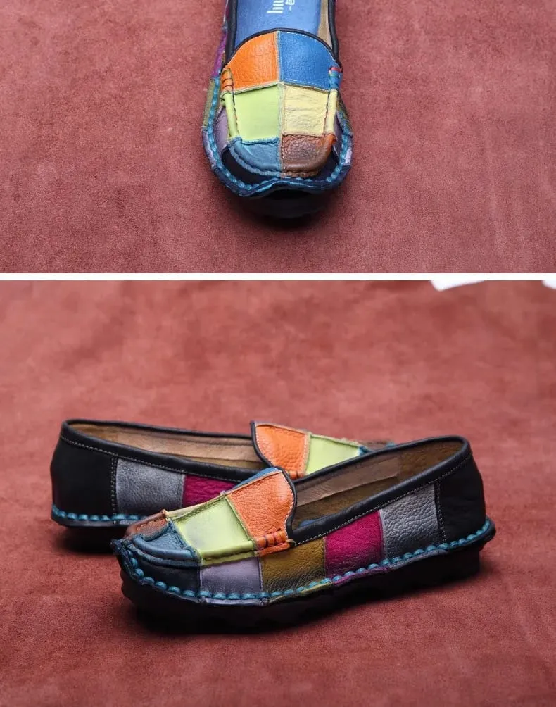 Retro Loafer for Women- Black Yellow