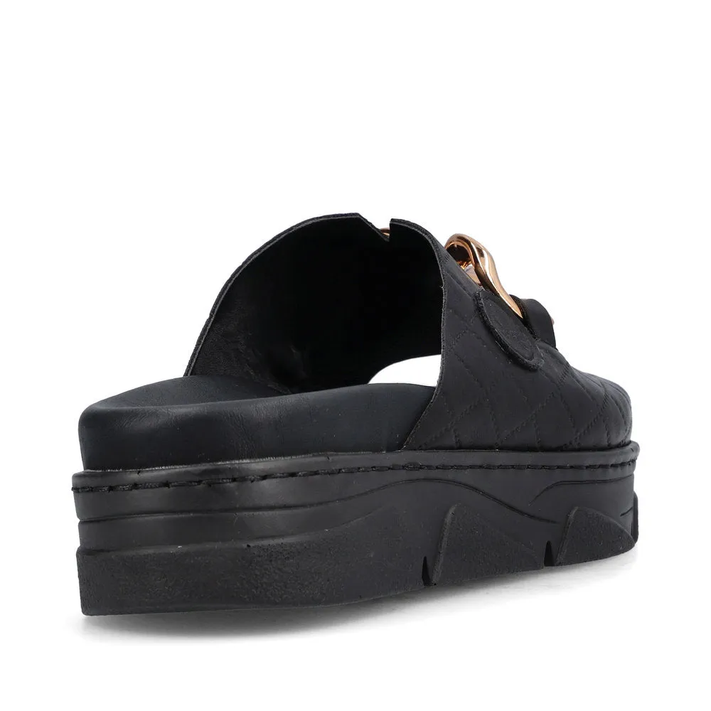 RIEKER - 62154-00 CHUNKY FASHION MULE - BLACK