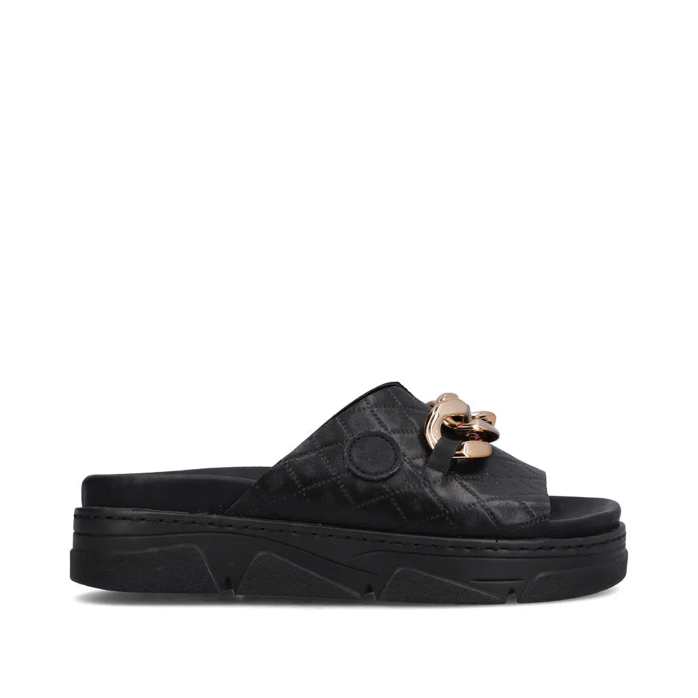 RIEKER - 62154-00 CHUNKY FASHION MULE - BLACK