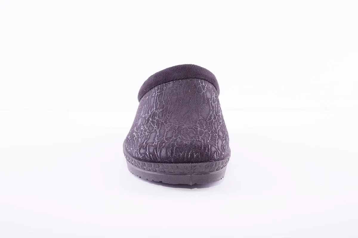ROHDE - 2455 Black Wedge Mule Slipper