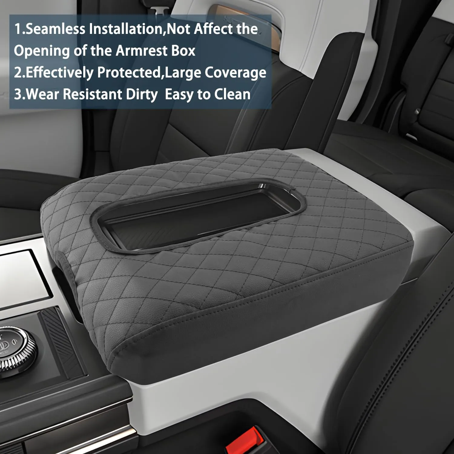 Ruiya Hummer EV Armrest Cover,for Hummer EV Accessories Center Console Cover Soft Comfy Thicken Armrest Lid Cover Compatible with 2022 2023 2024 2025 Hummer EV Pickup/SUV