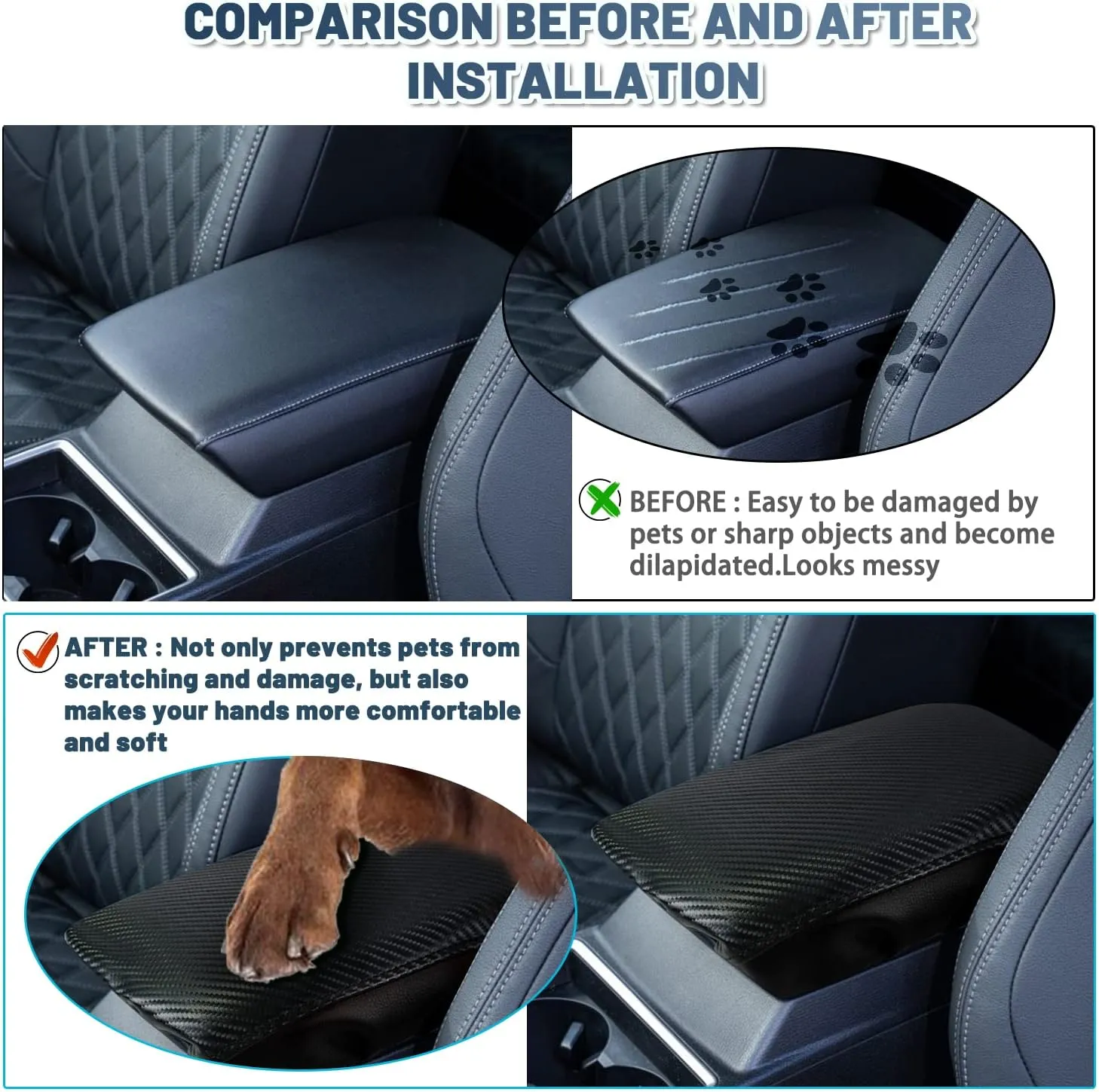Ruiya Mitsubishi Outlander Armrest Cover for Mitsubishi Outlander Accessories Center Console Cover Armrest Cover Compatible with 2022 2023 2024 2025 Mitsubishi Outlander SE/SEL/SE TECH/SEL Touring