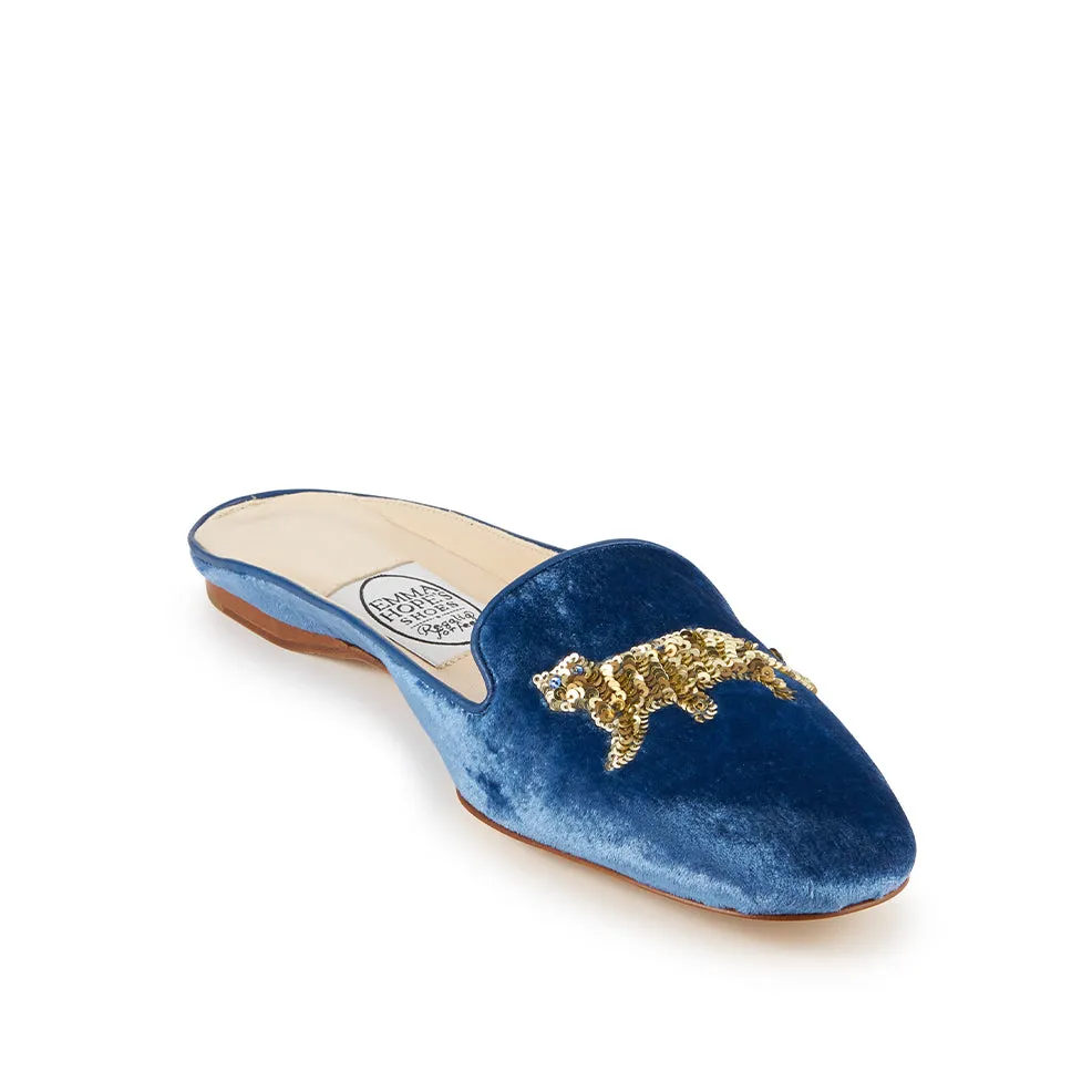 Safari Pete Leopard Albert  Mule-Cobalt