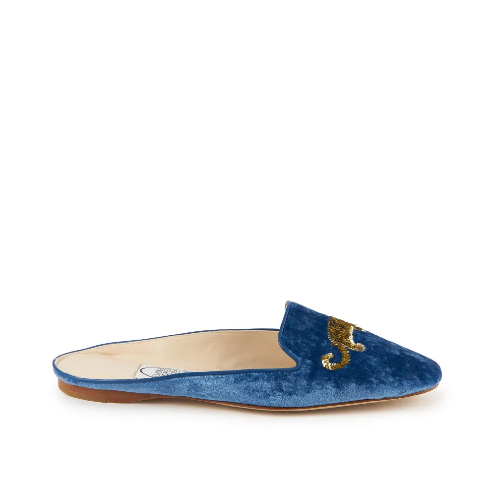 Safari Pete Leopard Albert  Mule-Cobalt