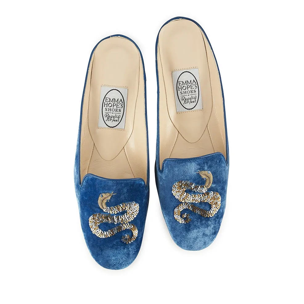 Safari Pete Snake Albert Mule-Cobalt