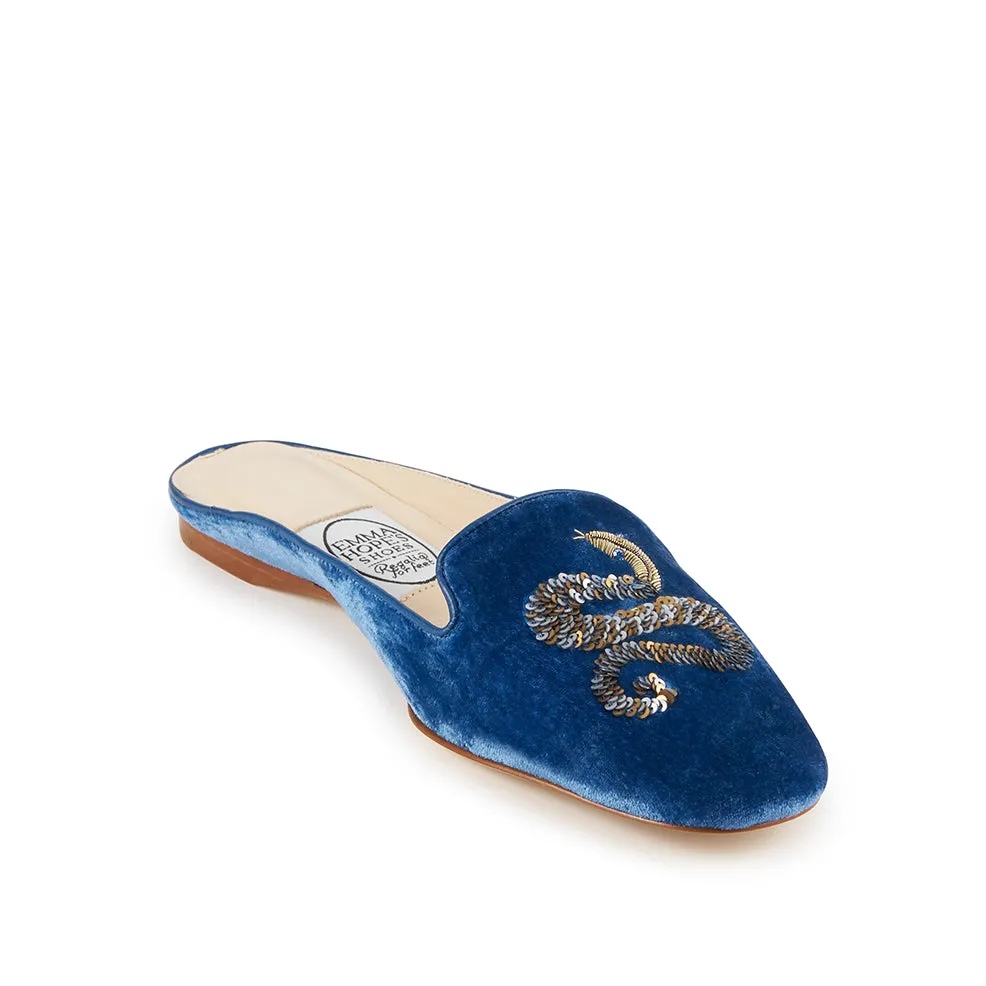 Safari Pete Snake Albert Mule-Cobalt