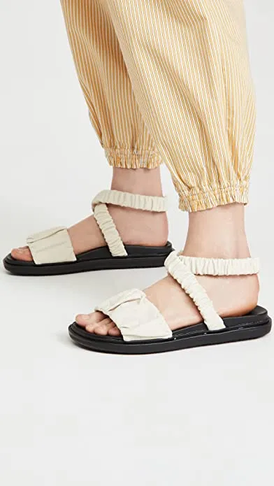 Sam Edelman Women's Velma Sandals, Ivory, Off White, Black, 9 Medium US