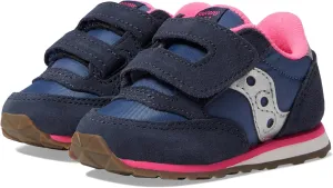 Saucony Kids Baby Jazz Hook & Loop Sneaker, Navy/Silver/Pink, 9.5 US Unisex Toddler