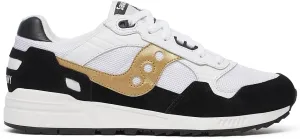 Saucony Unisex Shadow 5000 Sneaker, White/Black/Gold, 12 US Men
