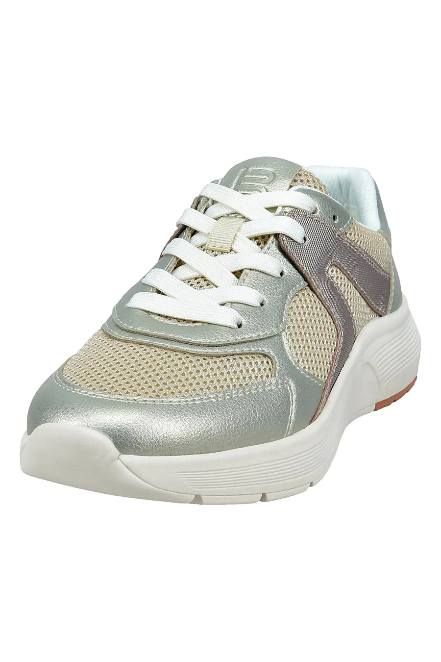 Sneakers Beige con Dettagli Effetto Metallizzato e Soletta Estraibile Bagatt D35AQM015069