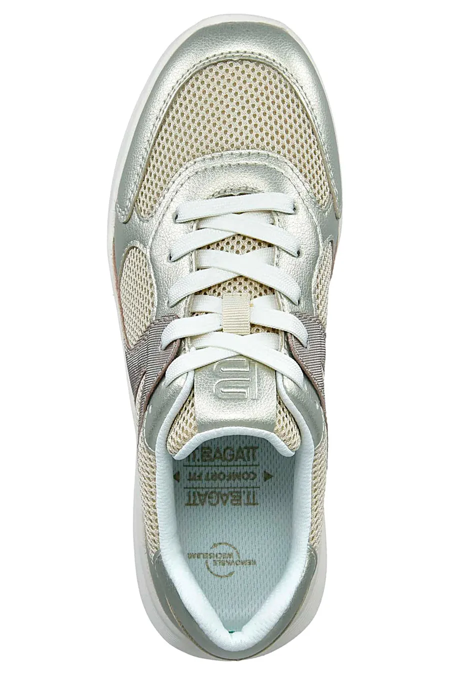 Sneakers Beige con Dettagli Effetto Metallizzato e Soletta Estraibile Bagatt D35AQM015069
