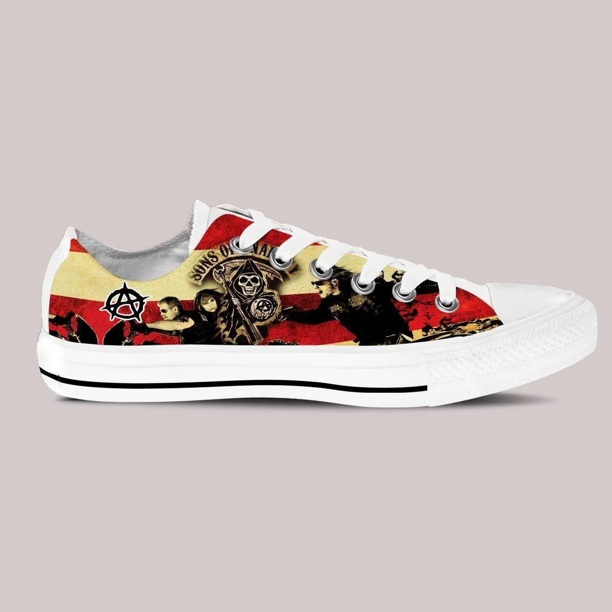 sons of anarchy ladies low cut sneakers