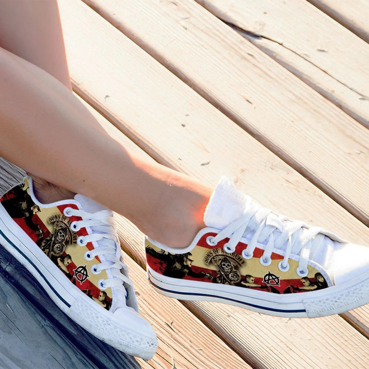 sons of anarchy ladies low cut sneakers