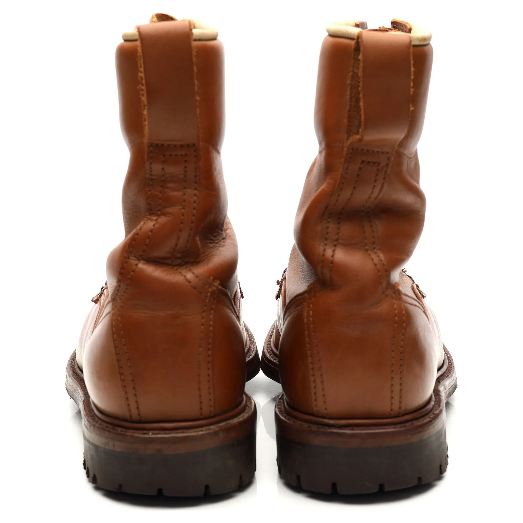 'SR974C' Tan Brown Leather Boots UK 6.5