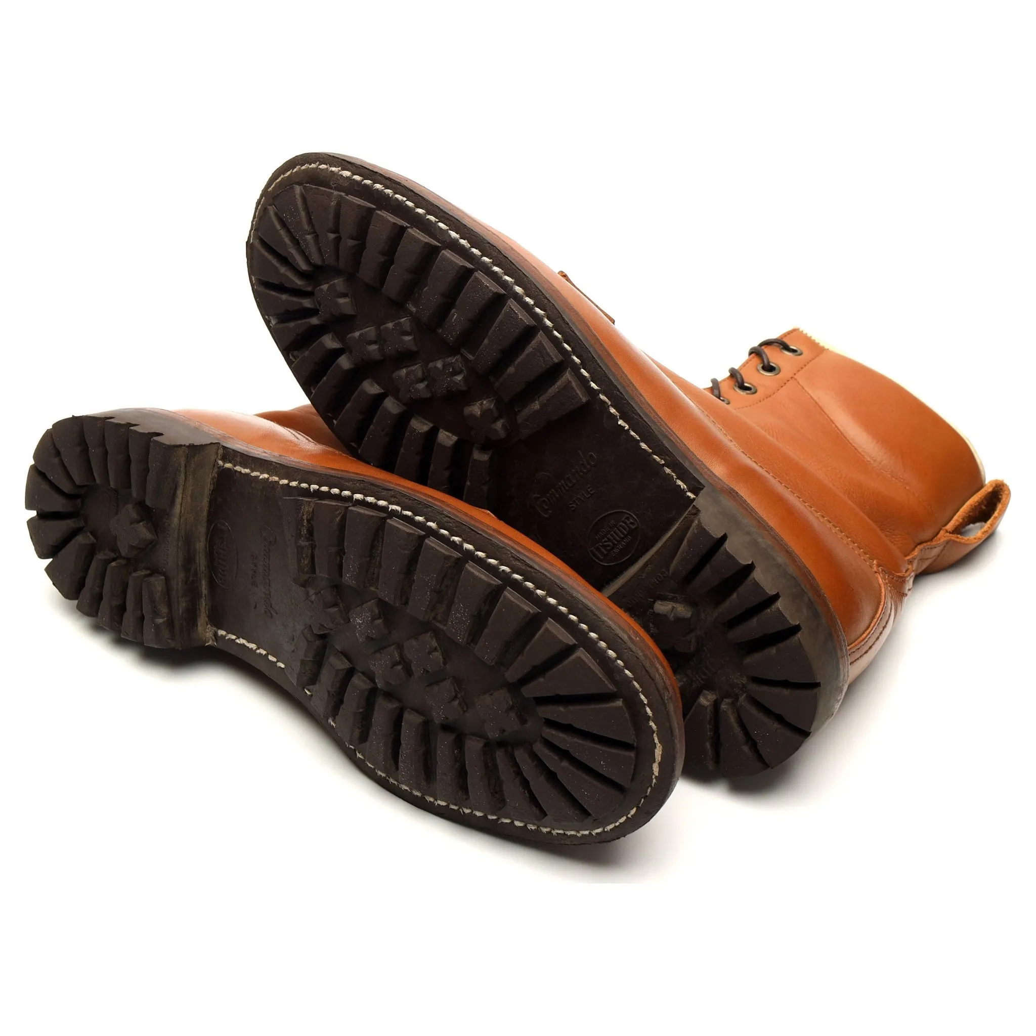 'SR974C' Tan Brown Leather Boots UK 6.5