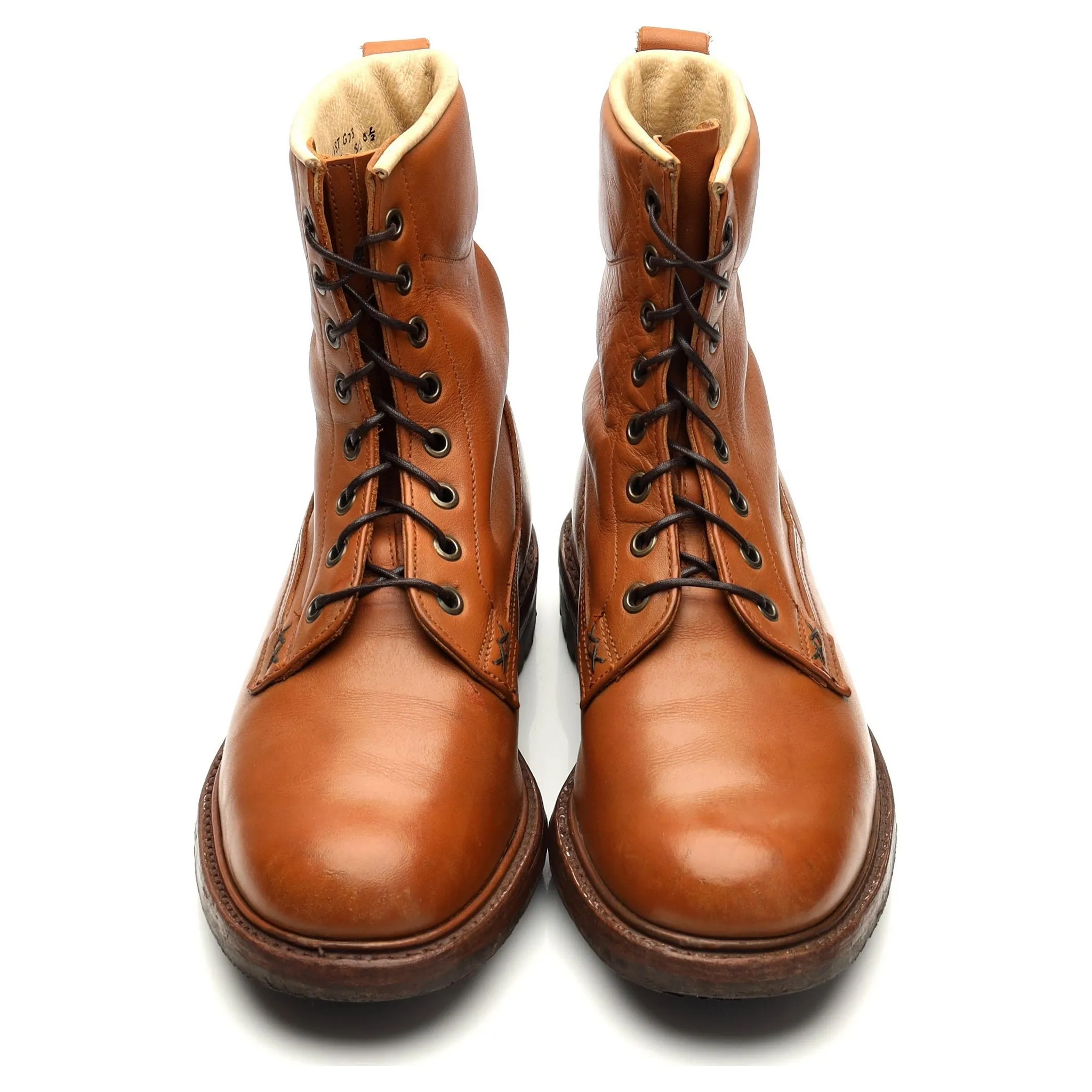 'SR974C' Tan Brown Leather Boots UK 6.5