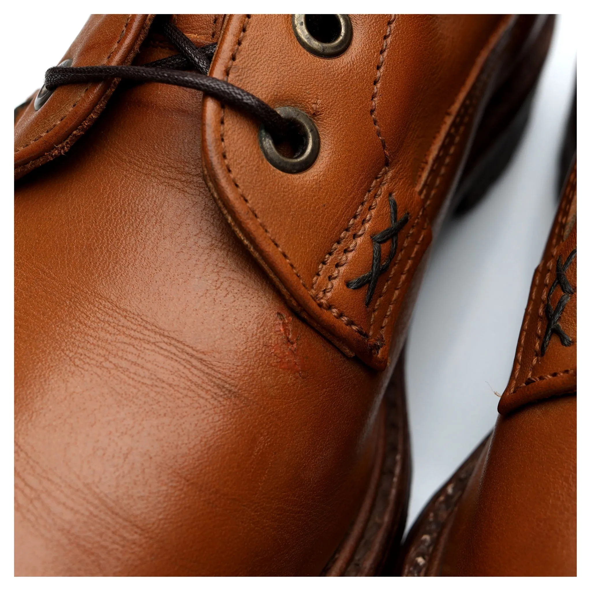 'SR974C' Tan Brown Leather Boots UK 6.5