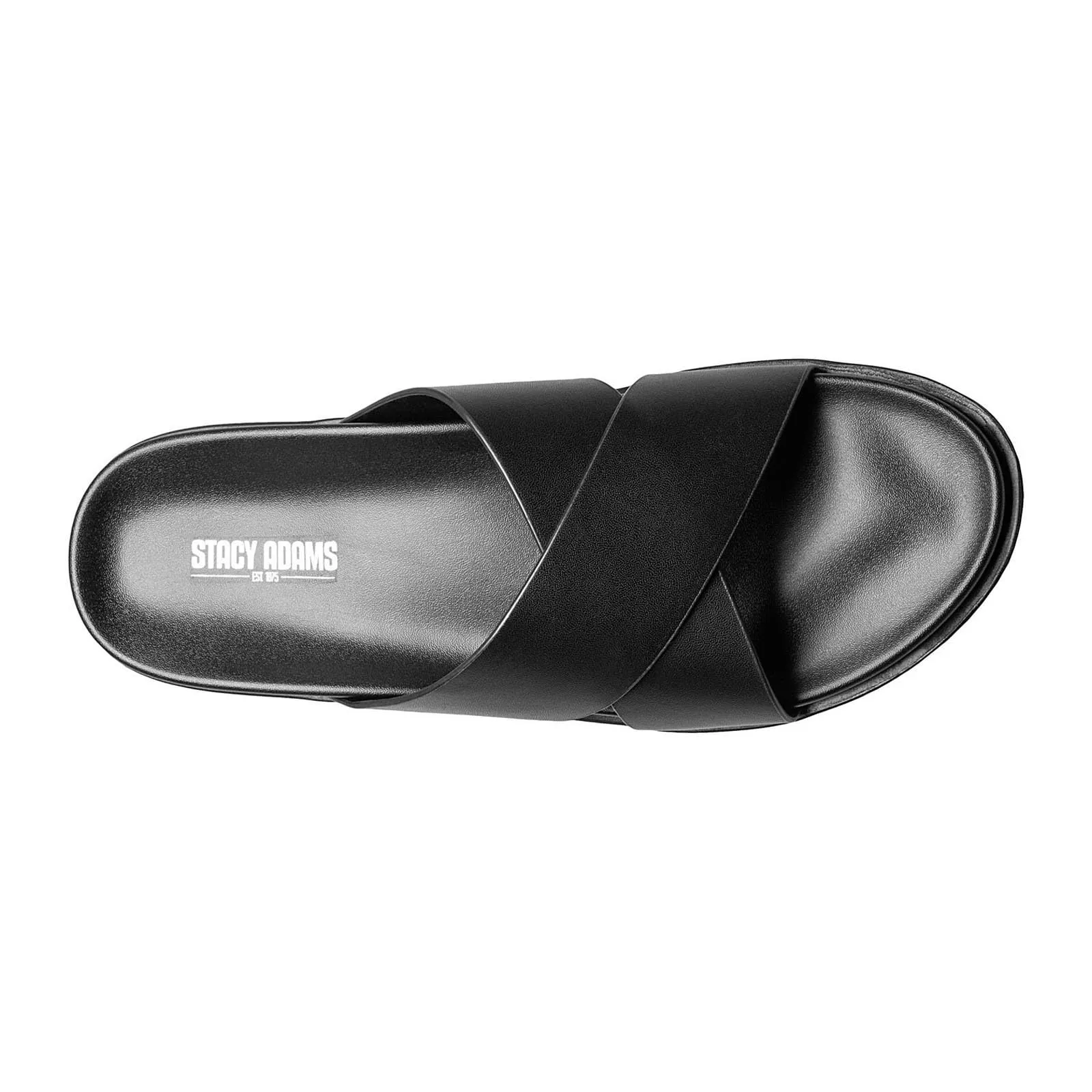 STACY ADAMS mens Montel Cross Strap Slide Sandal Loafer, Black, 13 US