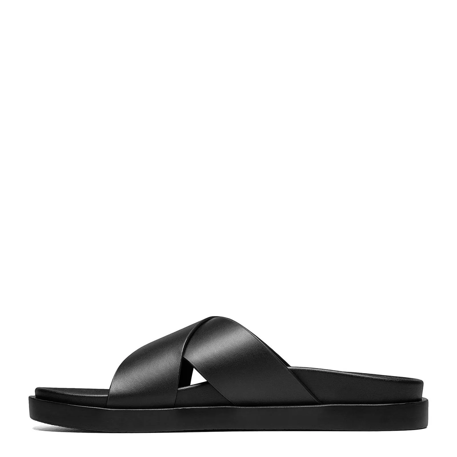 STACY ADAMS mens Montel Cross Strap Slide Sandal Loafer, Black, 13 US