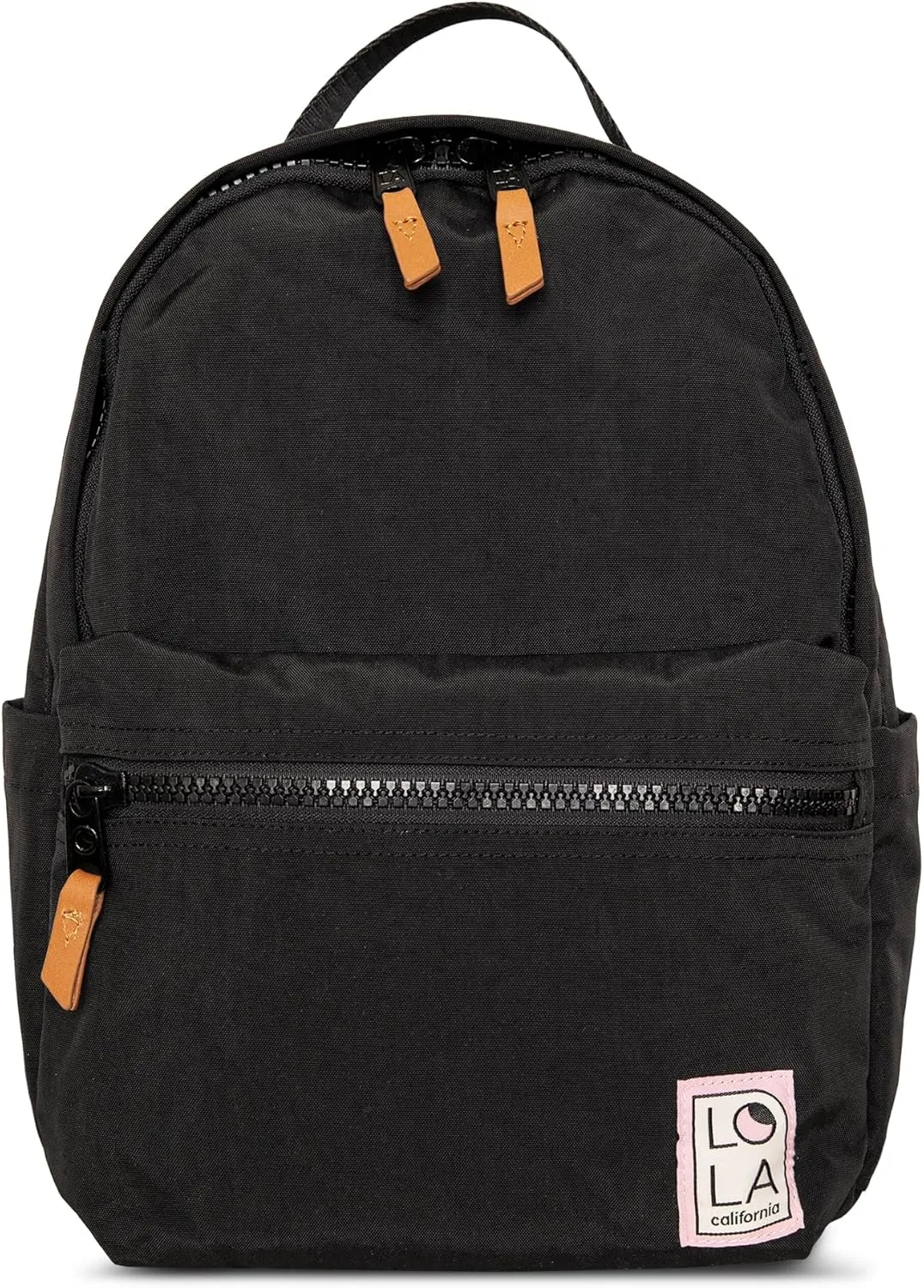 Star Medium Traditional Classic Backpack with Zipped Front Pocket and 2 Side Pockets, Mondo - Black