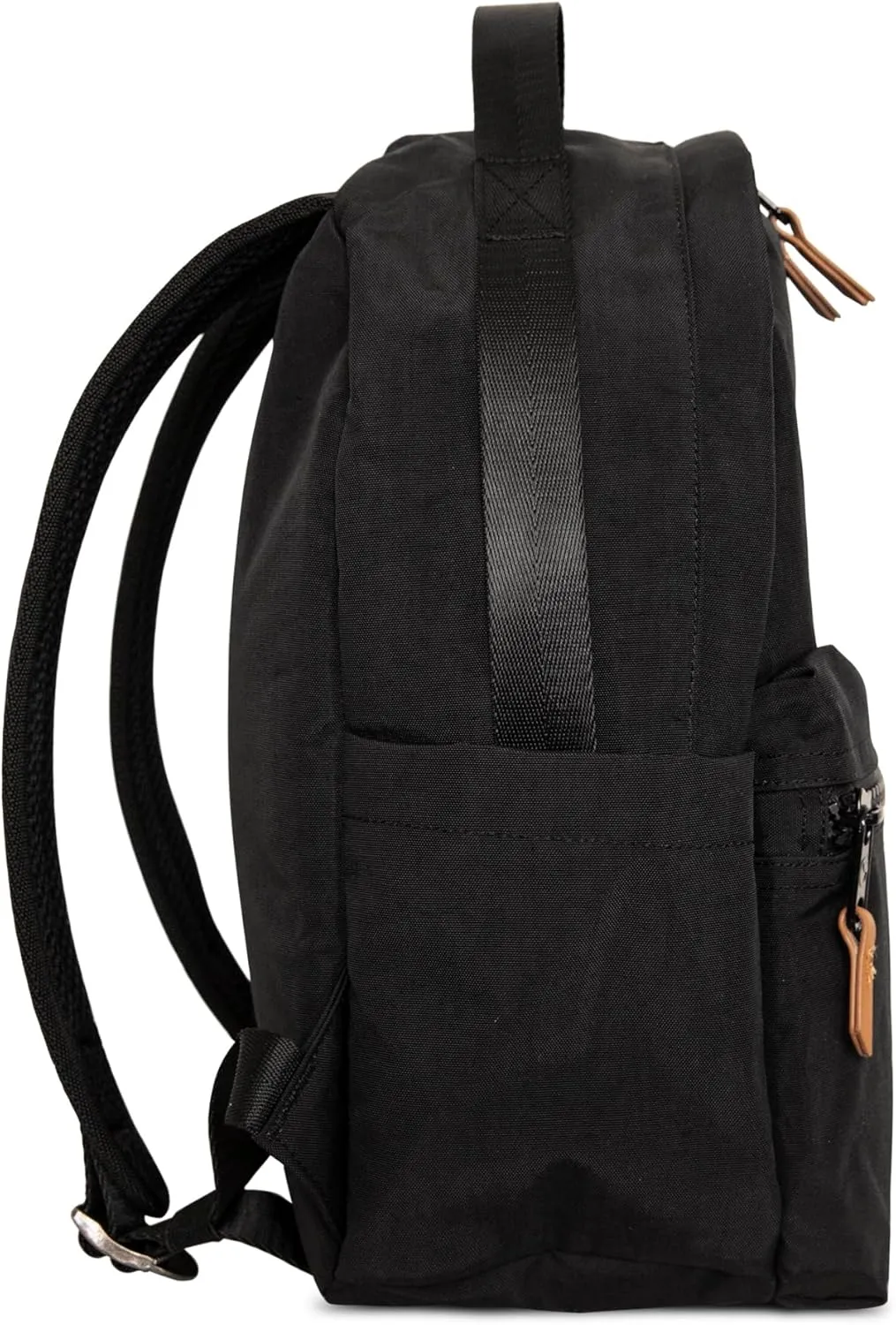 Star Medium Traditional Classic Backpack with Zipped Front Pocket and 2 Side Pockets, Mondo - Black
