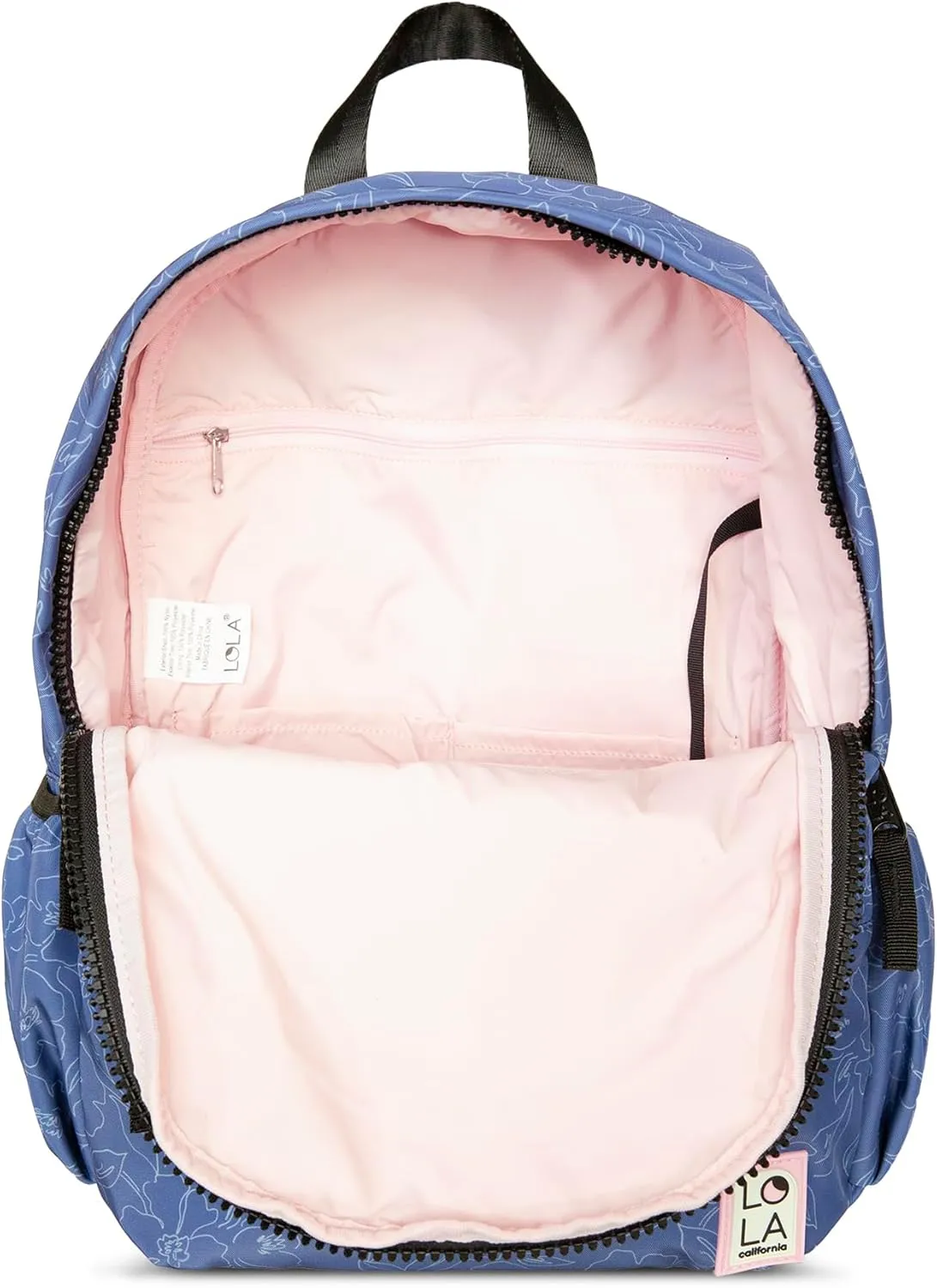 Star Medium Traditional Classic Backpack with Zipped Front Pocket and 2 Side Pockets, Petal - Bluebell