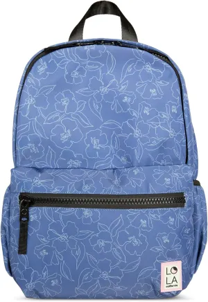 Star Medium Traditional Classic Backpack with Zipped Front Pocket and 2 Side Pockets, Petal - Bluebell