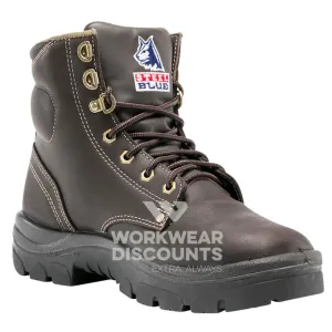 Steel Blue Argyle Lace Up Safety Boots Whiskey
