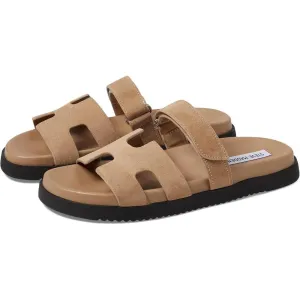 Steve Madden Shoes Mayven Taupe Suede Slide Sandals