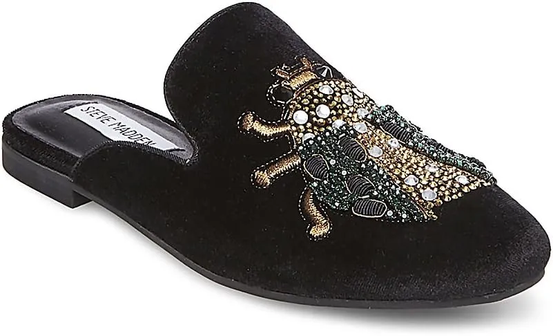 Steve Madden Women's Hugh Embellished Mule BLK-Multi Size 5