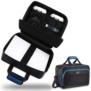 SWOJG Travel Case for PS5 , Protective PS5 Storage Bag Compatible with Controllers Console Games, Large Portable Carry Case for PlayStation 5 Gaming Headset Discs Accessories and Disk Digital Edition