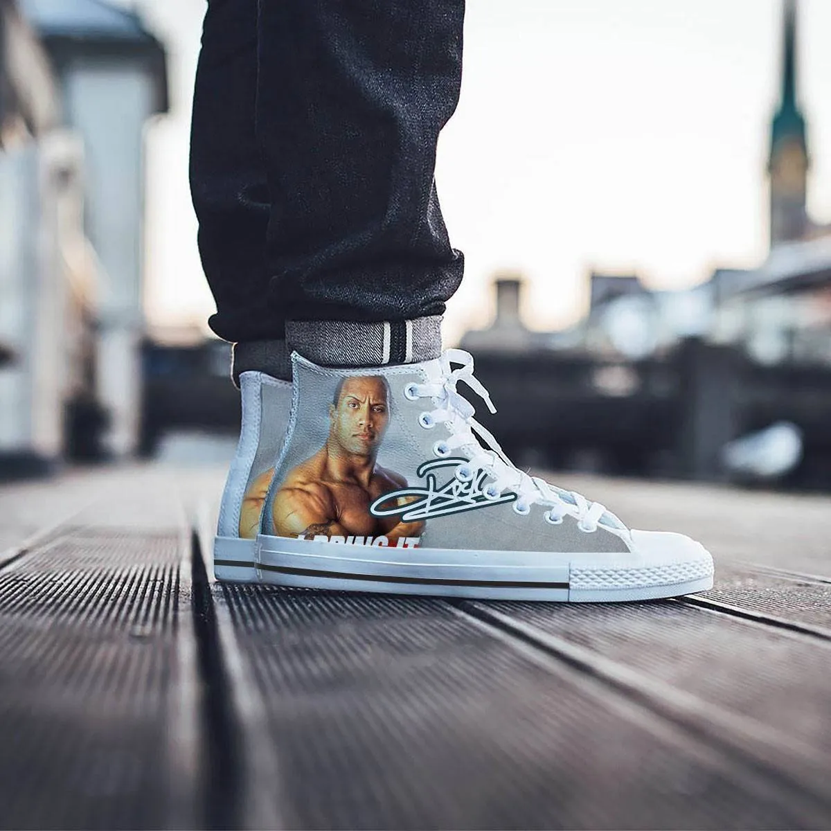 the rock mens high top sneakers high top