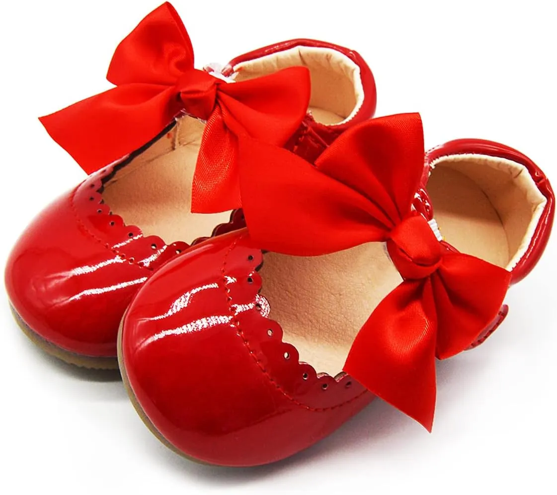 Timatego Toddler Baby Girls Dress Shoes Ballet Sparkle Wedding Party Princess Mary Jane Ballerina Flats Shoes for Girls