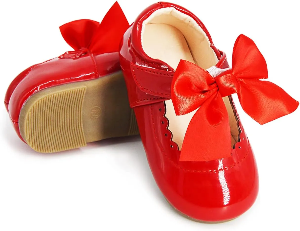 Timatego Toddler Baby Girls Dress Shoes Ballet Sparkle Wedding Party Princess Mary Jane Ballerina Flats Shoes for Girls
