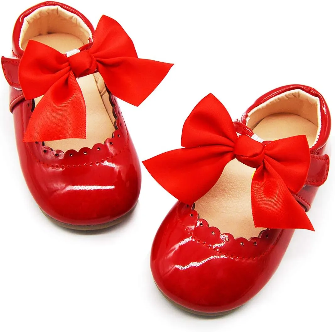 Timatego Toddler Baby Girls Dress Shoes Ballet Sparkle Wedding Party Princess Mary Jane Ballerina Flats Shoes for Girls