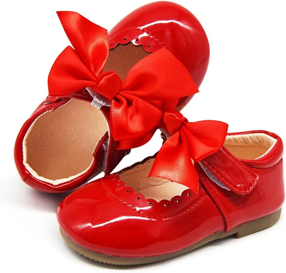 Timatego Toddler Baby Girls Dress Shoes Ballet Sparkle Wedding Party Princess Mary Jane Ballerina Flats Shoes for Girls