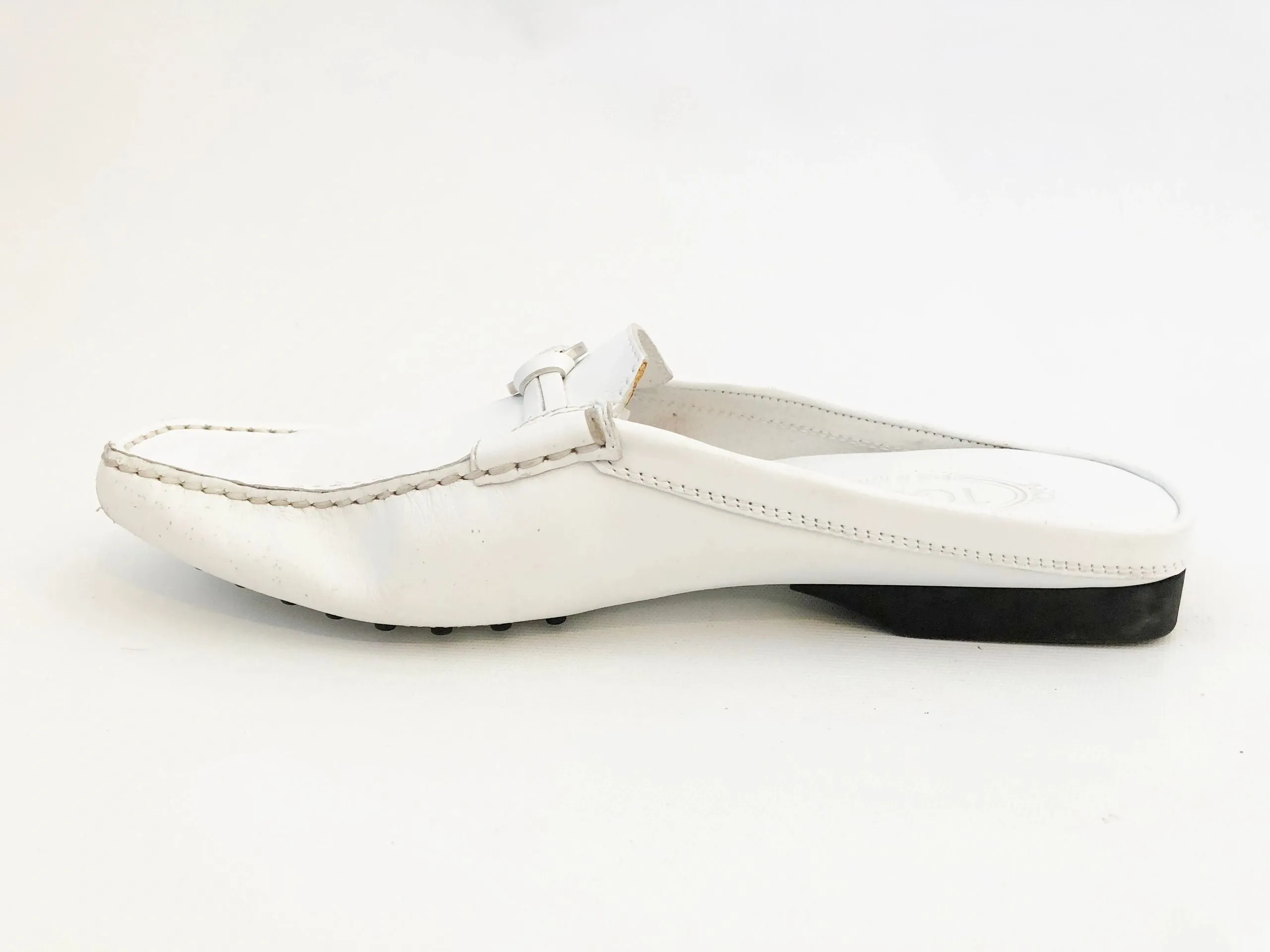 Tod's White Leather Slide Size 10
