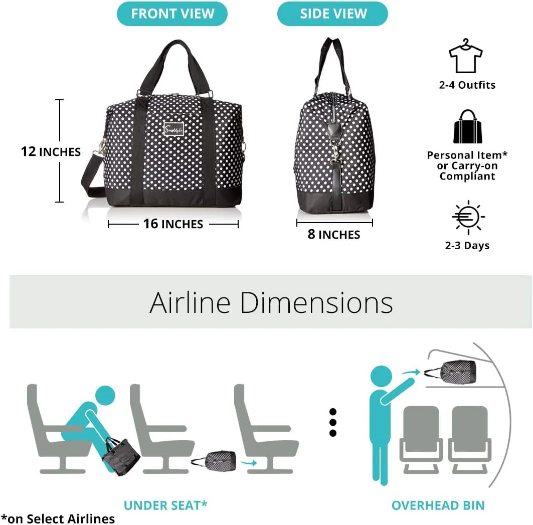 Travel Weekender Overnight Carry-on Shoulder Duffel Tote Bag (8" x 12" x 16 (Large), Black & White Stripes)