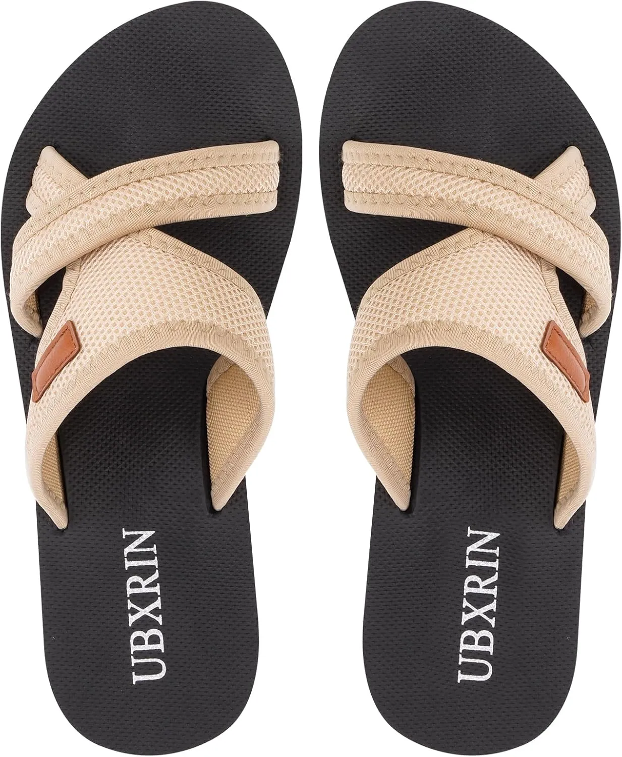 UBXRIN Women's Comfortable Beach Slides Summer Casual Slip on Slide Sandals Rubber Sole