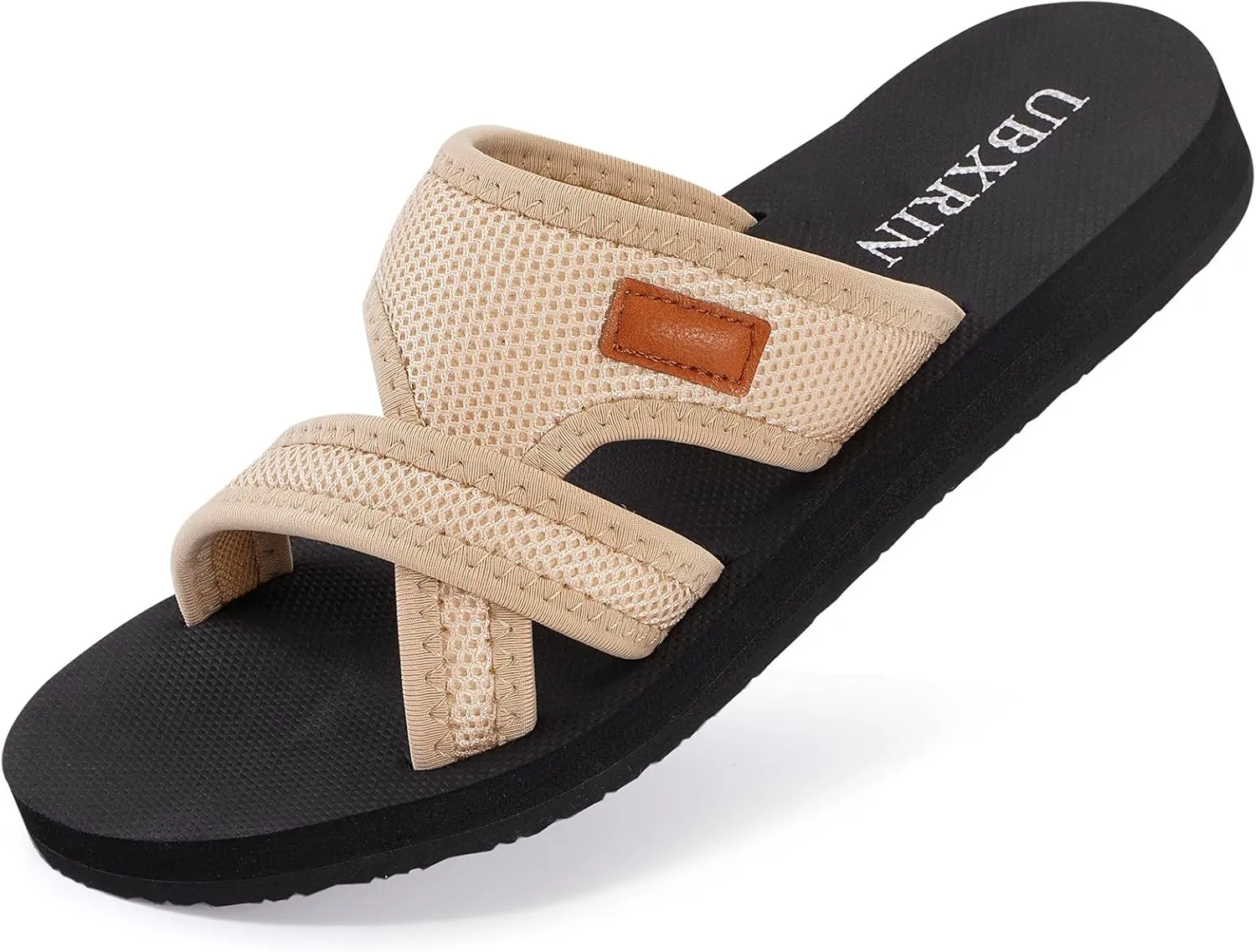 UBXRIN Women's Comfortable Beach Slides Summer Casual Slip on Slide Sandals Rubber Sole