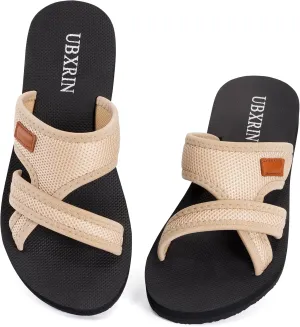UBXRIN Women's Comfortable Beach Slides Summer Casual Slip on Slide Sandals Rubber Sole