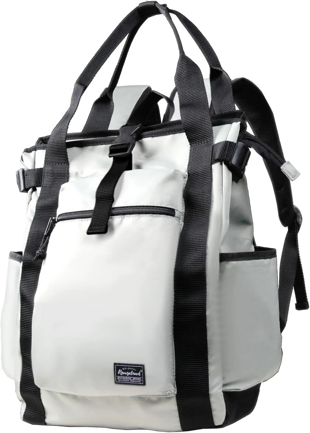 Unisex Laptop Tote Backpack Convertible Lightweight Nylon Water-Resistant Everyday Shoulder Tote bag Backpack with Water Bottle Pocket Work Travel, White