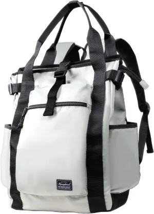 Unisex Laptop Tote Backpack Convertible Lightweight Nylon Water-Resistant Everyday Shoulder Tote bag Backpack with Water Bottle Pocket Work Travel, White