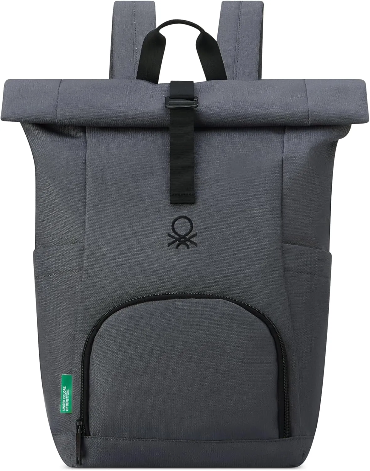 United Colors of Benetton Be Rolltop Backpack, Anthracite, 15.6 Inch Laptop Sleeve