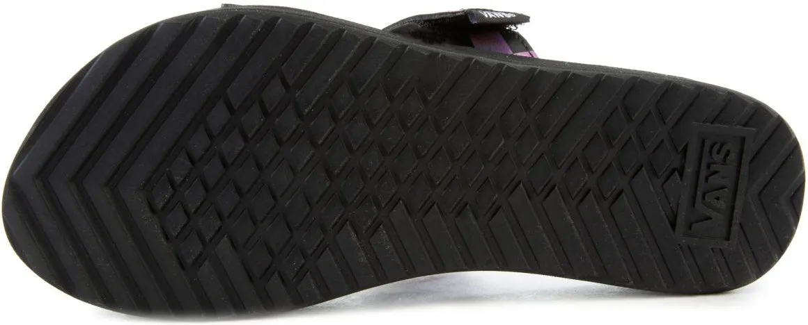 Vans Womens Cayucas Mega Platform Slide On Iridescent Checkerboard/Black