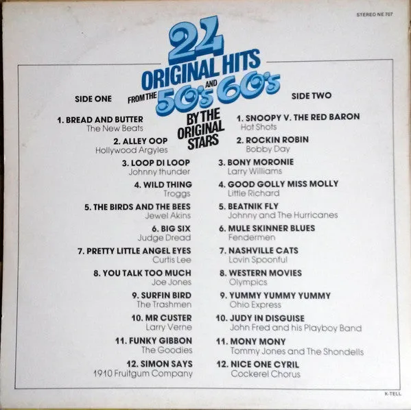 Various - 24 Original Hits From The 50's And 60's (LP) 49550
