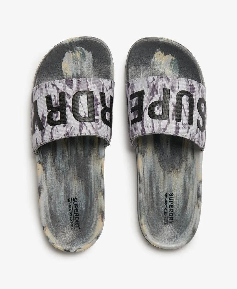 Vegan Camo Pool Slides | Ice Grey Tiger Camo