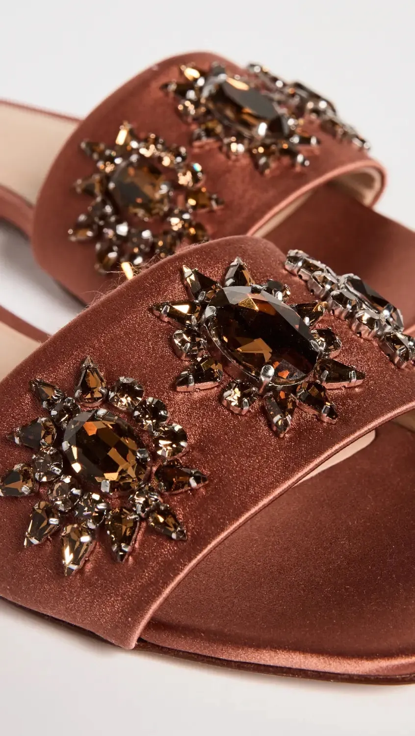 VERONICA BEARD MAGGIE JEWELED EMBELLISHED SLIDE SANDALS