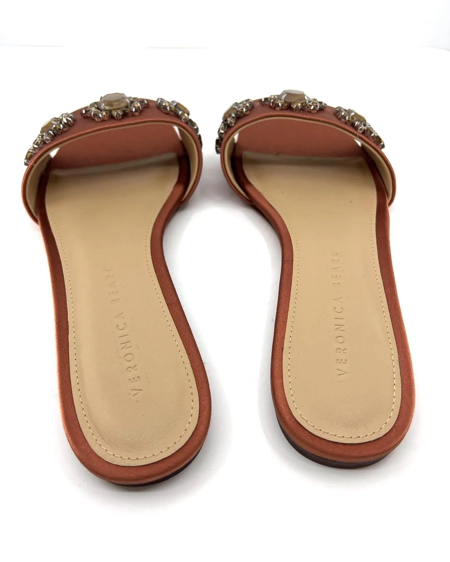 VERONICA BEARD MAGGIE JEWELED EMBELLISHED SLIDE SANDALS
