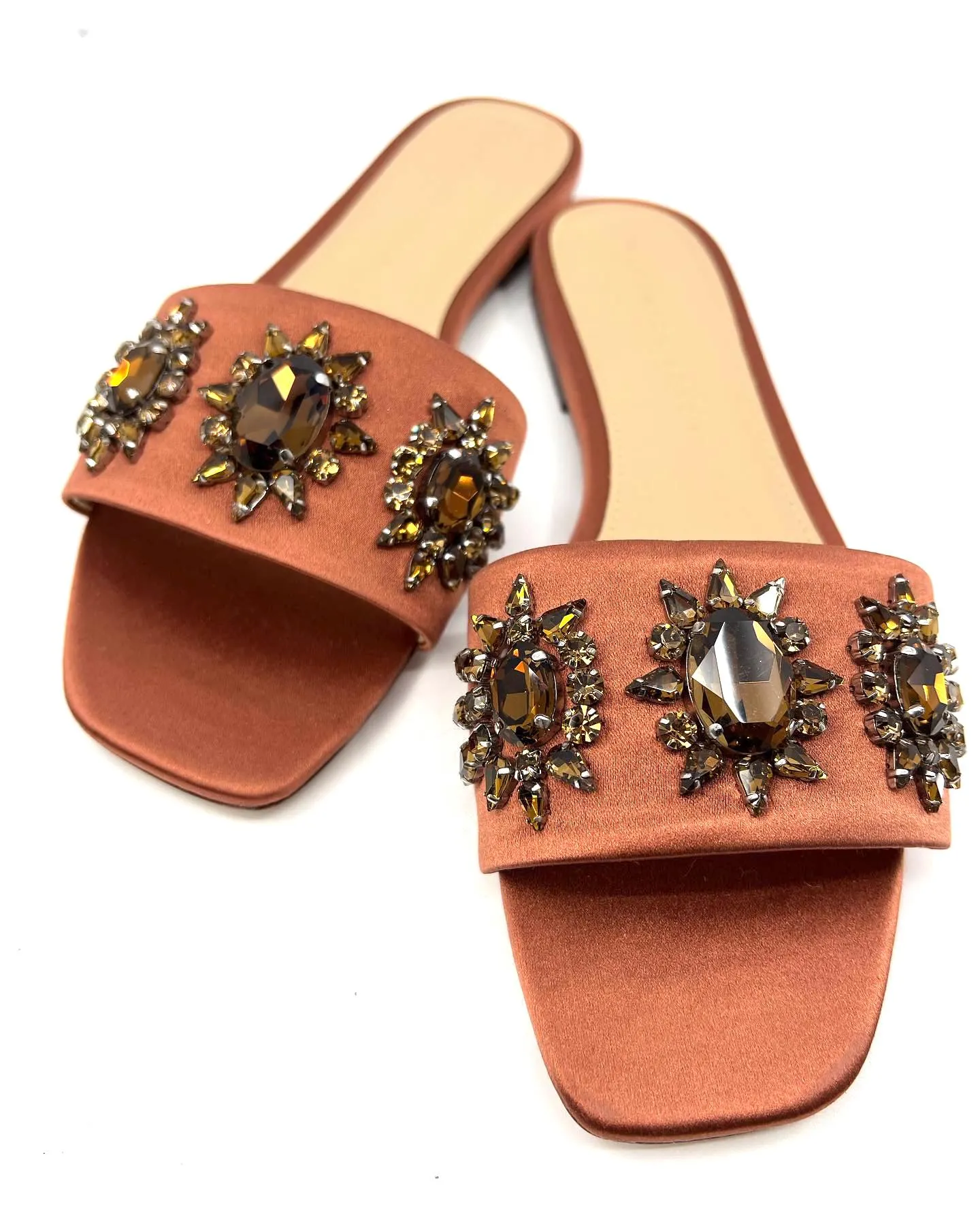 VERONICA BEARD MAGGIE JEWELED EMBELLISHED SLIDE SANDALS